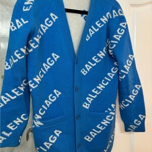Balenciaga Blue and White Knitwear